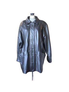 Women's New Trend Black Leather Jacket L